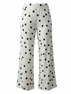 Soma Pajama Lounge Sleep Pants White Polka Dot with Pockets Women Large